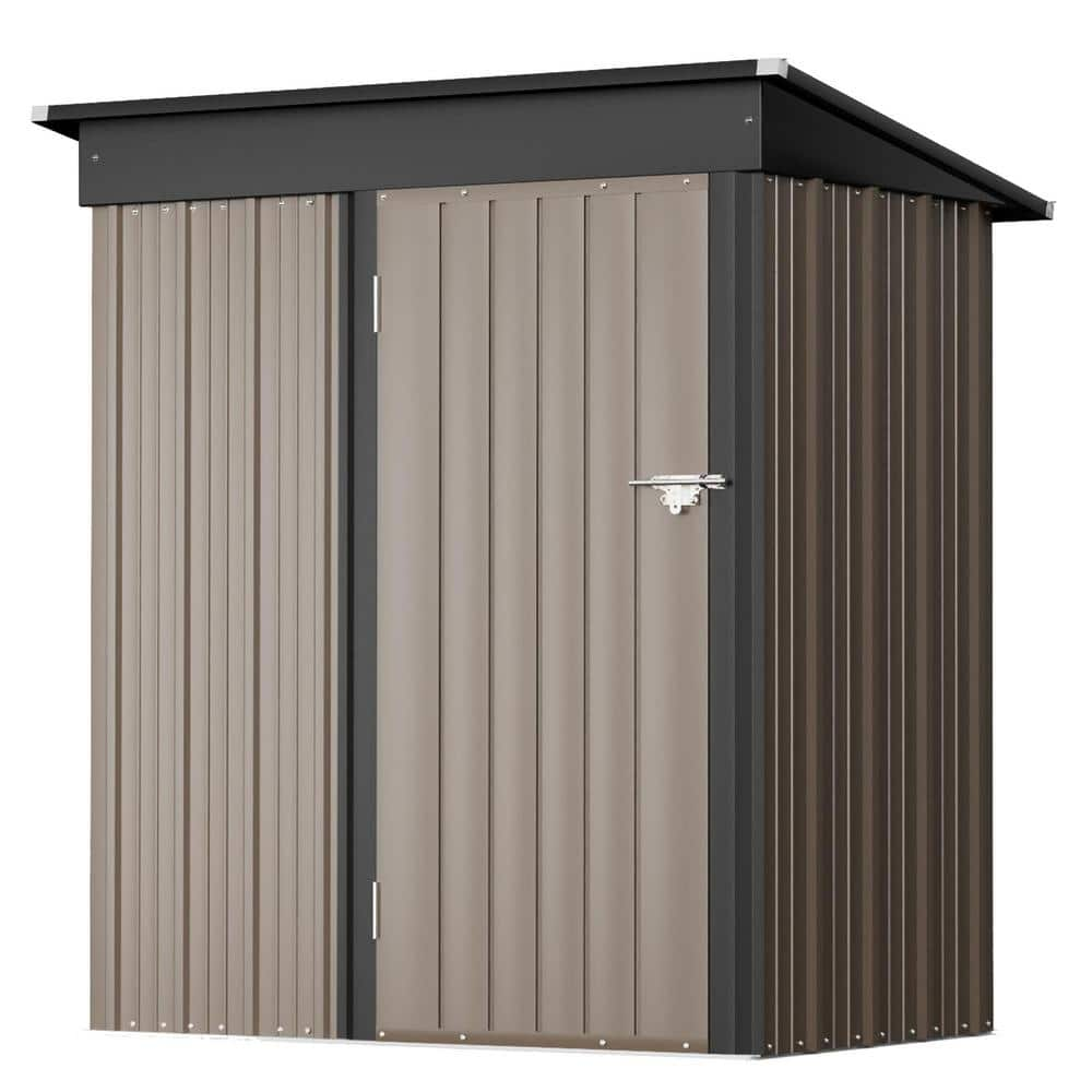 Tozey 3 ft. W x 5 ft. D Outdoor Storage Metal Shed Lockable Metal ...