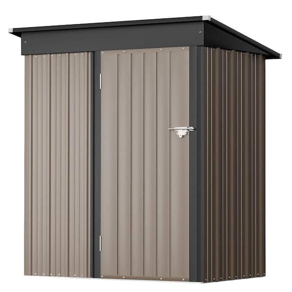 Tozey 3 ft. W x 5 ft. D Outdoor Storage Metal Shed Lockable Metal Garden Shed for Backyard Outdoor (15 sq. ft.)