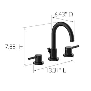 Eastport II 8 in. Widespread Double Handle Bathroom Faucet in Matte Black
