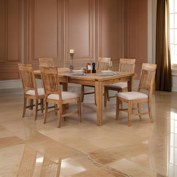 Benjara 60-78 in. Natural Brown Rectangular Wooden Top
