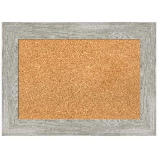 Amanti Art Dove Greywash 29.88 in. x 21.88 in. Framed Corkboard Memo Board