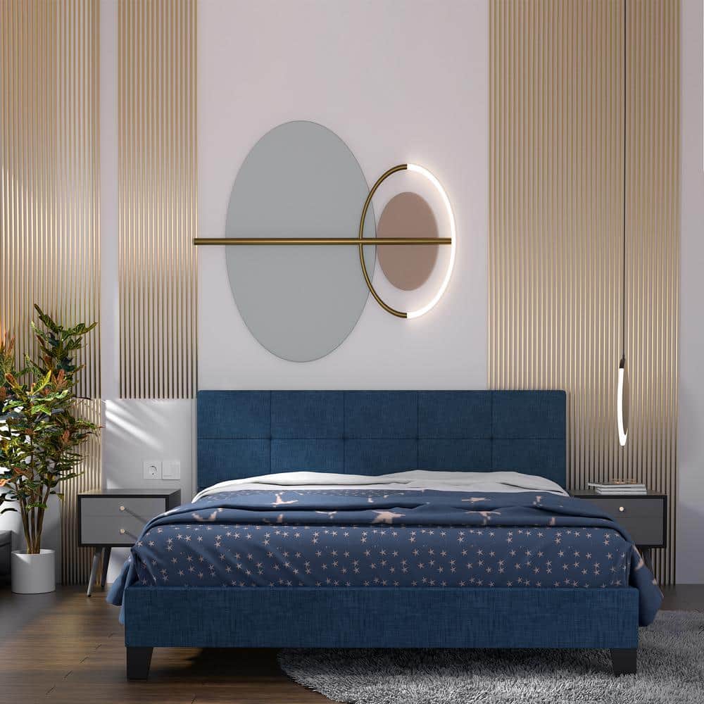 80.7in.Lx94.5in.Wx35.3in.H Brown Linen Tufted Upholstered Metal Bed Frame with Nightstand 3 Piece Bedroom (Queen Size) price history on PriceWatchPro