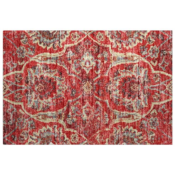 Dream Shag Premium Machine Washable Abstract ADS95 Red 2 ft. x 3 ft. Accent Rug