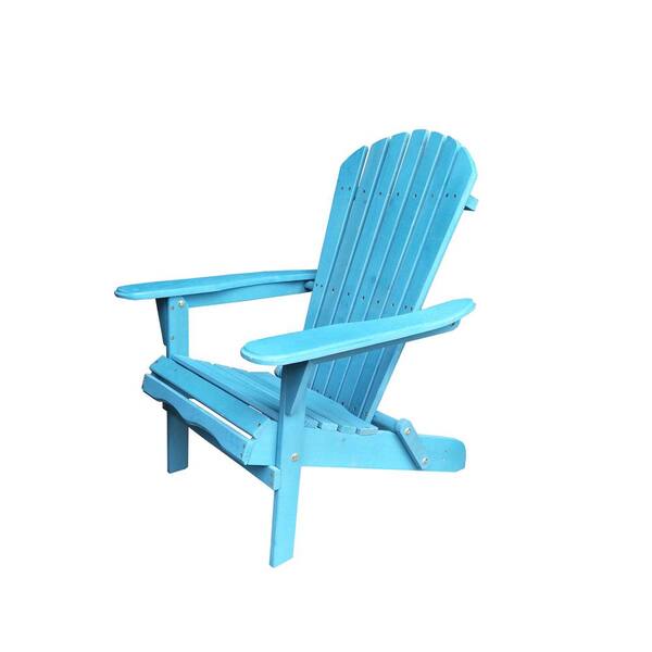 S'DENTE Villaret Blue Folding Wood Adirondack Chair-SD001BL - The Home ...