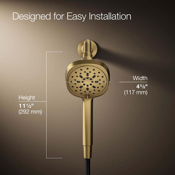 KOHLER Ashan 3-Spray Wall Mount Handheld Showerhead 1.75 GPM in Vibrant Brushed Nickel