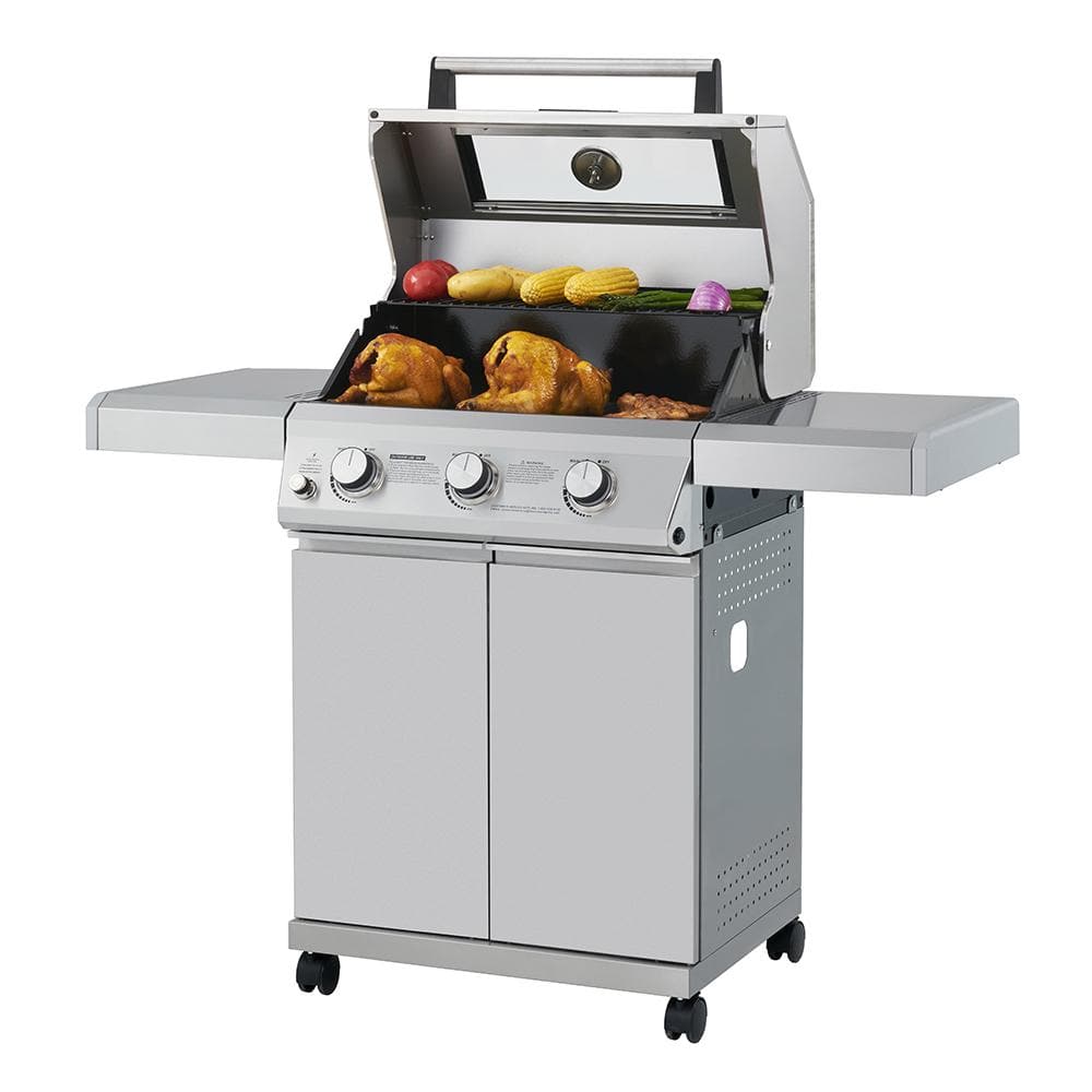 Mesa 300 Stainless Steel 3-Burner Propane Gas Grill with Side Burner