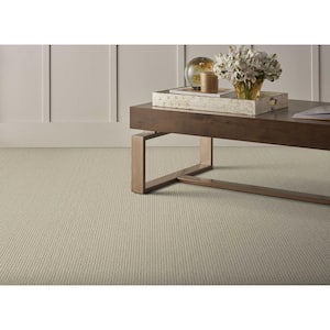 Panorama Tweed - Ash - Beige 12 ft. 36 oz. Wool Loop Installed Carpet