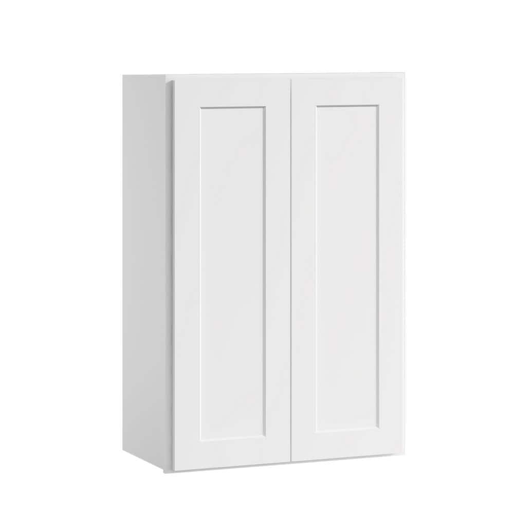 24 in. W x 12 in D x 30 in. H in. Shaker White Plywood Ready to Assemble Kitchen Wall Cabinet with Doors and Shelves price history on PriceWatchPro
