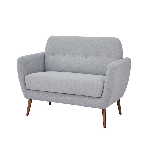 Unbranded 58 Inch Flared Arm Loveseat, Blend of Solid Pine and Engineered Wood, Spring Seat