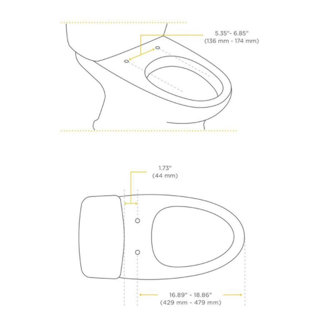 White Elongated Heated Smart Toilet Seat with Bidet and Night Light