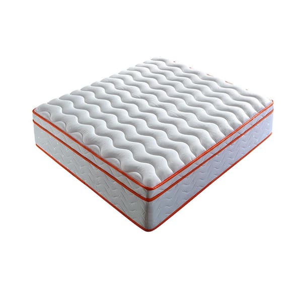 Queen Size Hybrid Medium Firm 12 in. Mattress, Euro Top Cooling-Gel Foam & Pocket Coils, CertiPUR-US, Fiberglass-Free