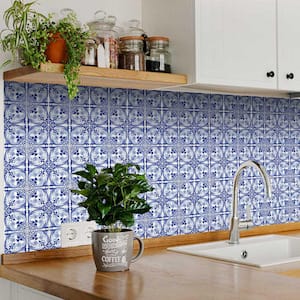 Blue/White H13 5 in. x 5 in. Vinyl Peel and Stick Tile (24-Tiles, 4.17 sq. ft./Pack)