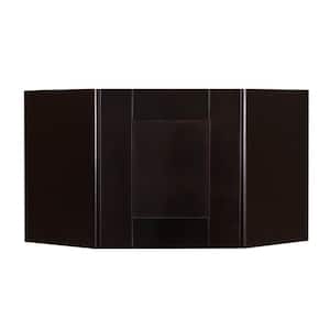 Anchester Assembled 24x12x12 in. Wall Diagonal Cabinet with 1 Door in Dark Espresso