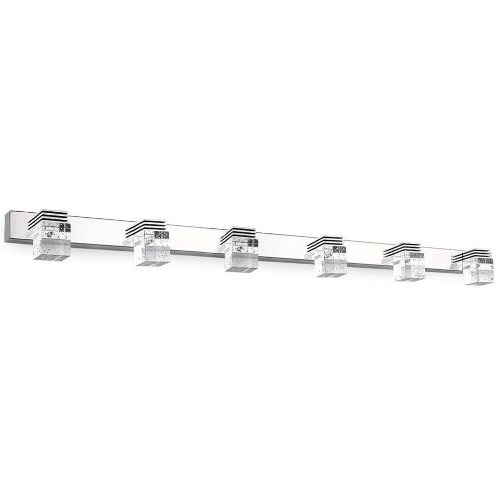 33.46 in. 6-Light Silver Modern Bathroom Mirror Light LED Vanity Light (White Light) price history on PriceWatchPro