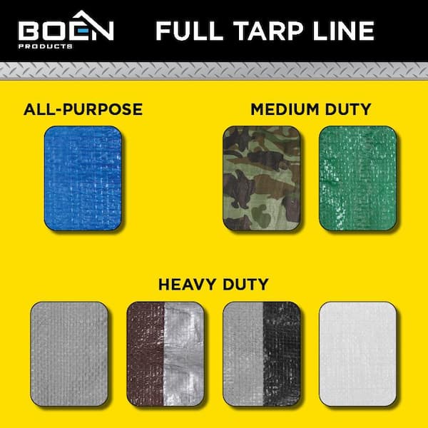 BOEN 10 ft. x 12 ft. All Purpose Blue Tarp (18-Pack) BT-101218
