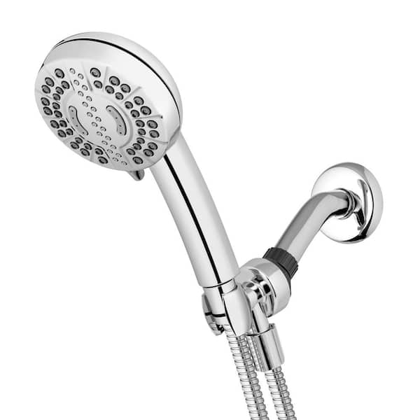 Waterpik 7-Spray Patterns with 1.8 GPM 4 in. Wall Mount Adjustable Handheld Shower Head in Chrome