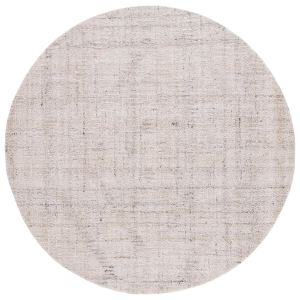 SAFAVIEH Abstract Ivory/Gray 6 ft. x 6 ft. Distressed Diamond Round Area Rug