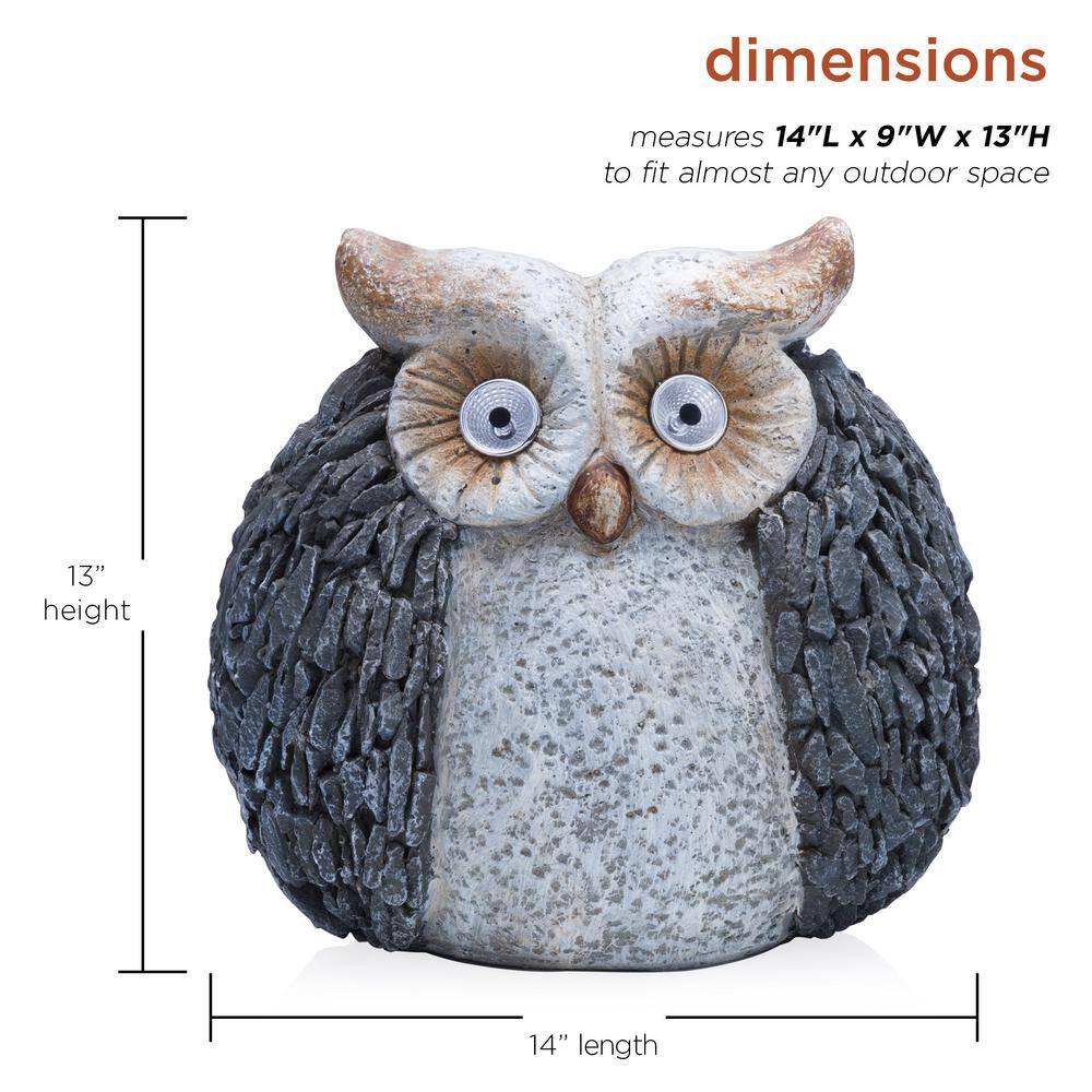 13-inch Brown Solar Powered Owl Lawn Decoration