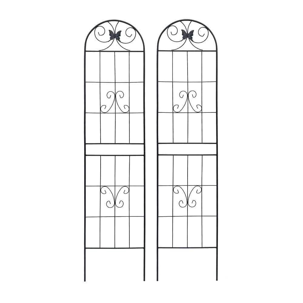 86.7 in. 2-Pack Black Metal Outdoor Garden Trellis price history on PriceWatchPro