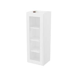 Easy-DIY 15-in W x 12-in D x 42-in H in Shaker White Ready to Assemble Wall Kitchen Cabinet 1 Door-3 Shelves