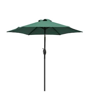 7.5 ft. Aluminum Market Patio Umbrella with Push Button Tilt and Crank in Green