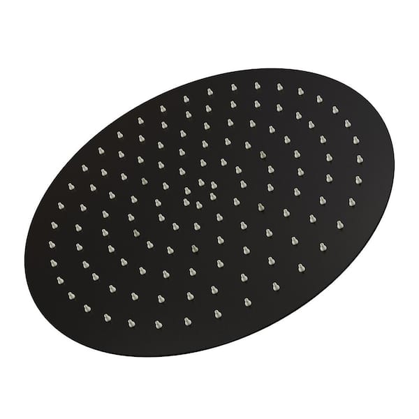 Novatto 1-Spray Patterns with 2.5 GPM 10 in. Round Wall Mount Rain Fixed Shower Head in Matte Black