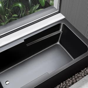 Voltaire 60 in. Left Drain Rectangular Alcove Bathtub in Matte Black