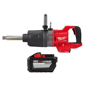 M18 FUEL 18V Lithium Ion Brushless Cordless 1 in. Impact Wrench Extended Reach D Handle and HIGH OUTPUT 12Ah Battery
