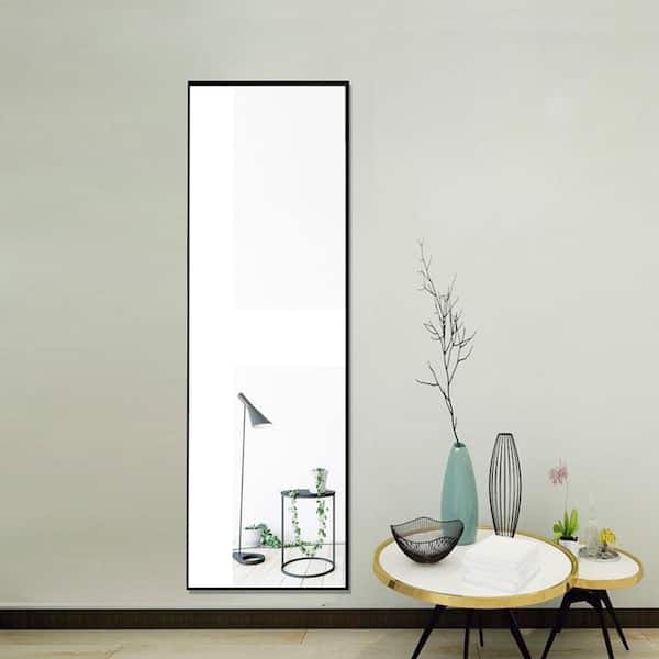 Blisstyle Black 16 in. W x 59 in. H Farmhose Rectangle Glass Framed Mirror Wall Mirror Wall Decor Mirror