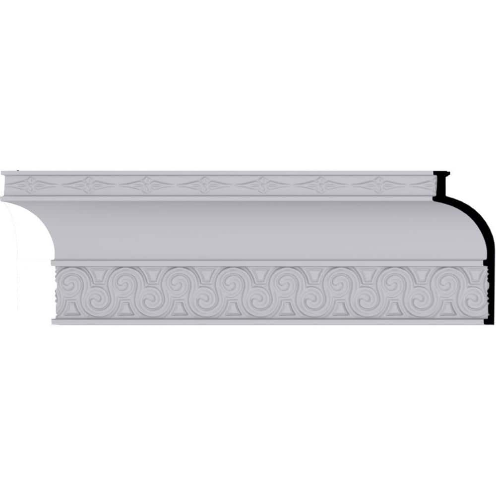 Primed White Polyurethane Geometric Crown Moulding Sample