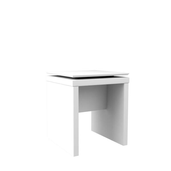 Manhattan Comfort Lincoln White Gloss and Maple Cream Square End Table