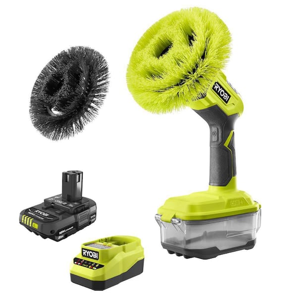 RYOBI ONE+ 18V Cordless VORTEX Power Scrubber Kit with 2.0 Ah