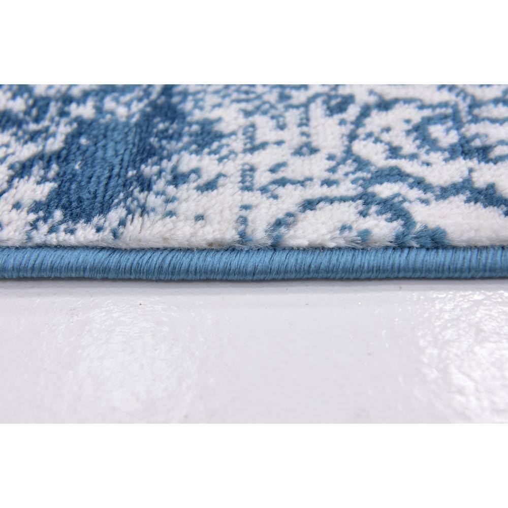 Sofia Grand Blue and White Square Synthetic Area Rug