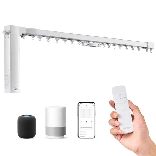 Smart Electric Curtain Track, Polyester, 11.8 in. W x 122.0 in. L, Grommet, Indoor, Blackout Curtain, Single Panel