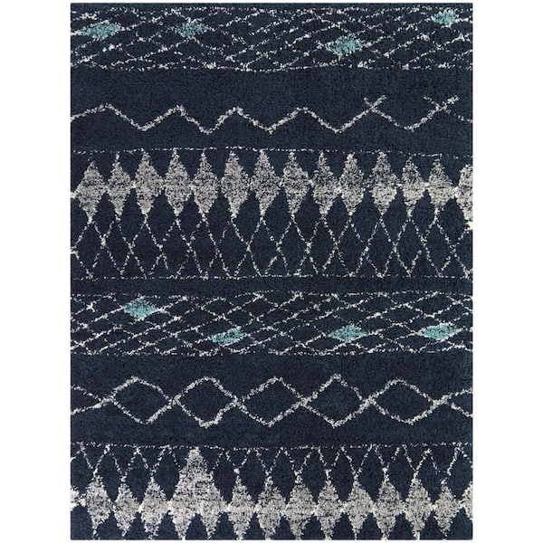 BALTA Romanelli Navy 5 ft. 3 in. x 7 ft. Moroccan Area Rug