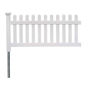 3 ft. x 6 ft. Newport Picket Fence W/Post and No-Dig Steel Pipe Anchor Kit