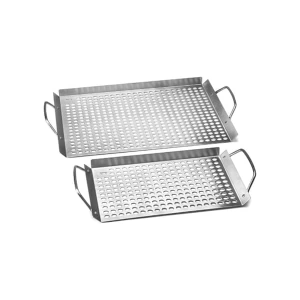 17 in. H Sturdy Stainless Steel Silver Multi-Purpose Grill Rack 2 Pack