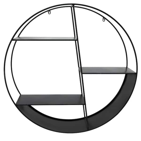 Liv & Skye 32 in. x 7 in. Black Metal Decorative Accent Wall Shelf
