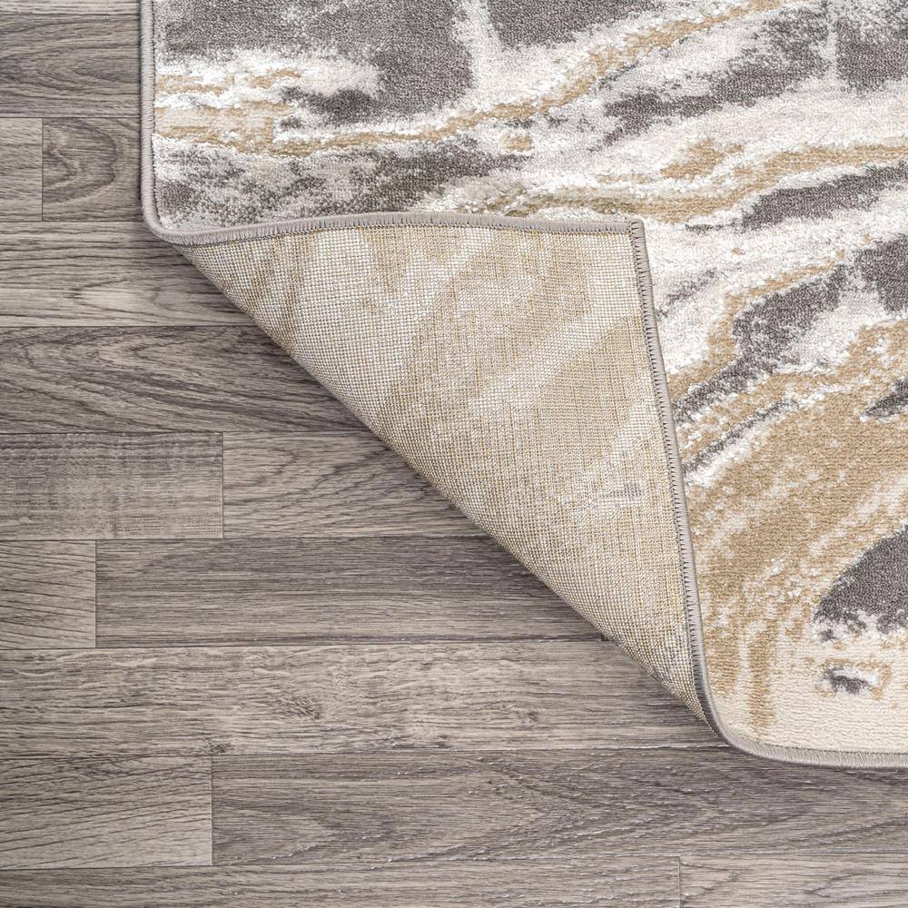 Beige and Ivory Marbled Abstract 4x6 Area Rug
