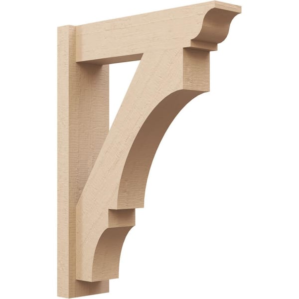 Ekena Millwork 6 in. x 30 in. x 22 in. Balboa Traditional Rough Cedar Woodgrain Timberthane Polyurethane Outlooker, Primed Tan