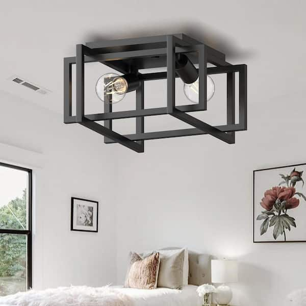 Black square light deals fixture