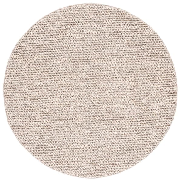 Natura 6 ft. x 6 ft. Beige Solid Round Rug
