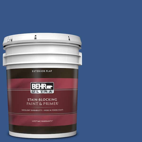 BEHR ULTRA 5 gal. #S-G-590 Southern Blue Flat Exterior Paint & Primer