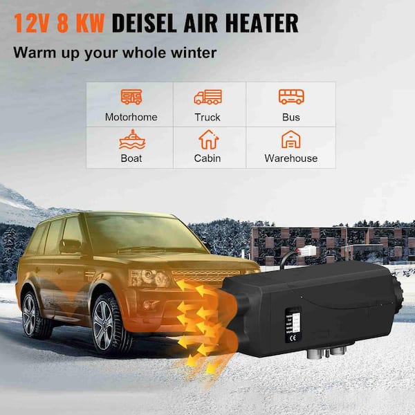 12V 8KW Diesel Heater, All-in-One Diesel Air Heater, Portable Diesel Heater  with LCD Monitor & Remote Control, Fast Heating for Tent, Car, RV, Truck,  Camper, Trailer, Motorhome 