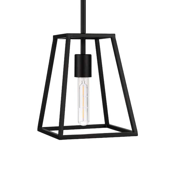 Meyer&Cross Rhom 1-Light Framed Pendant in Blackened Bronze