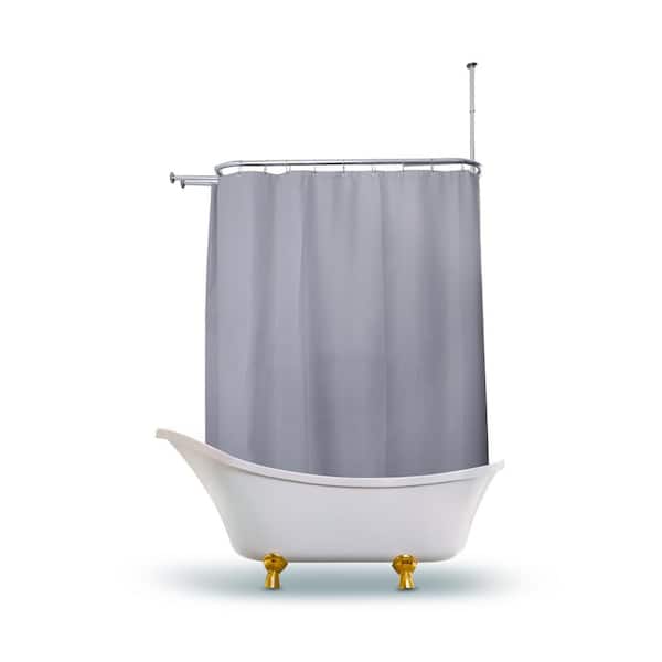 Utopia Alley 180 In X 70 Gray, How To Put A Shower Curtain Around Clawfoot Tub