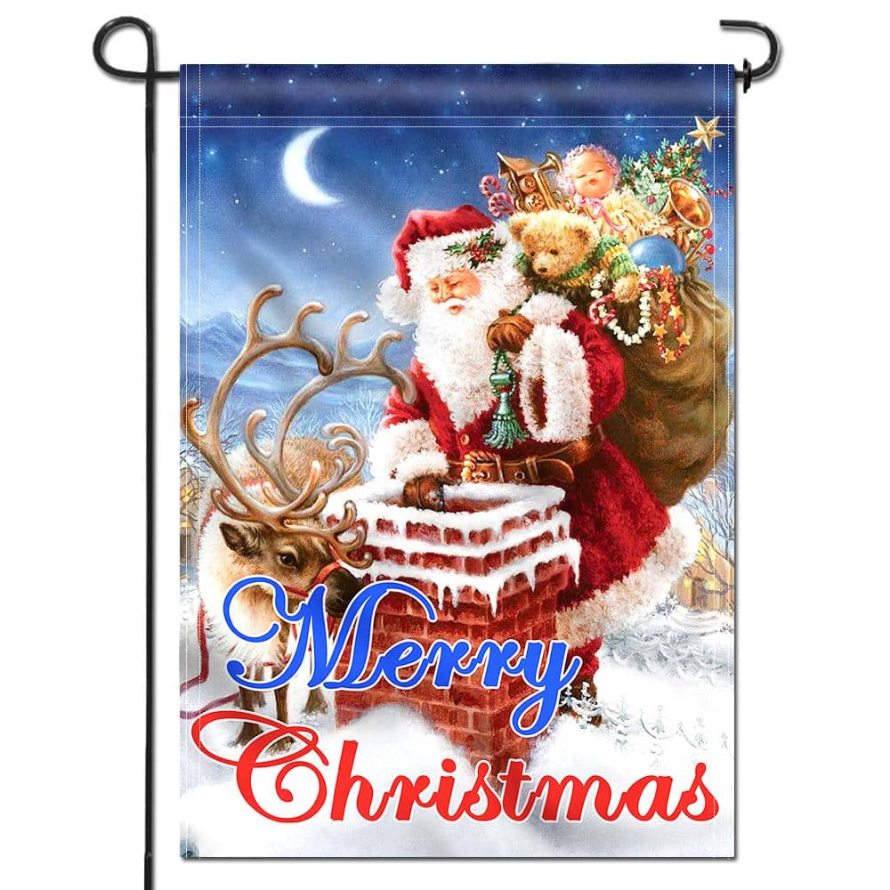 Christmas Garden Flag NEW Cardinal & Mailbox by Home Accents 18 x 12.5" 2 Sided 
