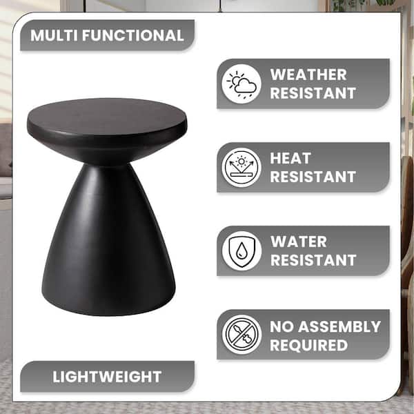 Leisuremod Modern Side Table with Fiberstone Top Round Leisuremod Modern Side Table with Fiberstone Top Round