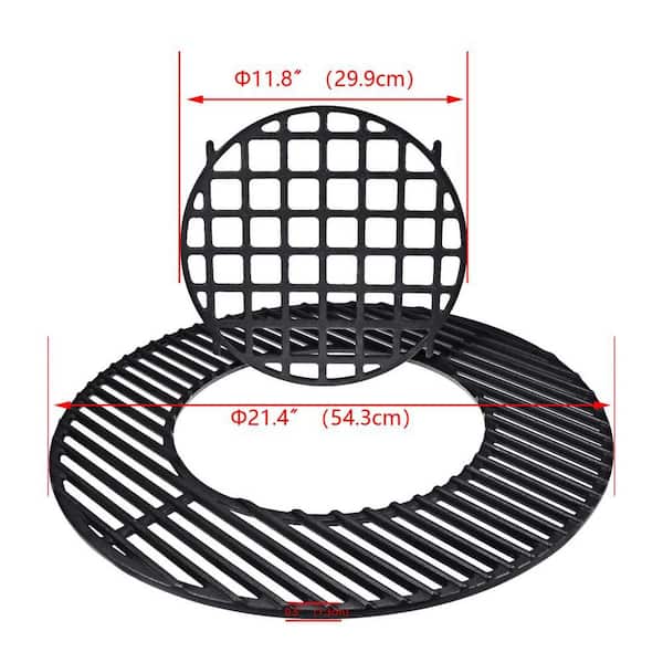 22 in. Cast Iron Cooking Grate with Compatible with Weber 22 in. Kettle Grills for Grilling and Replacement (1-Pack)
