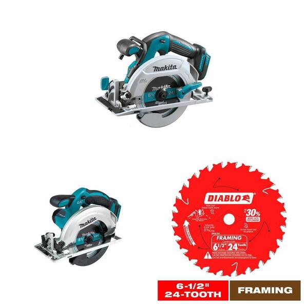 18V LXT 6-1/2 in. Brushless Circular Saw with Brake, 24T Blade